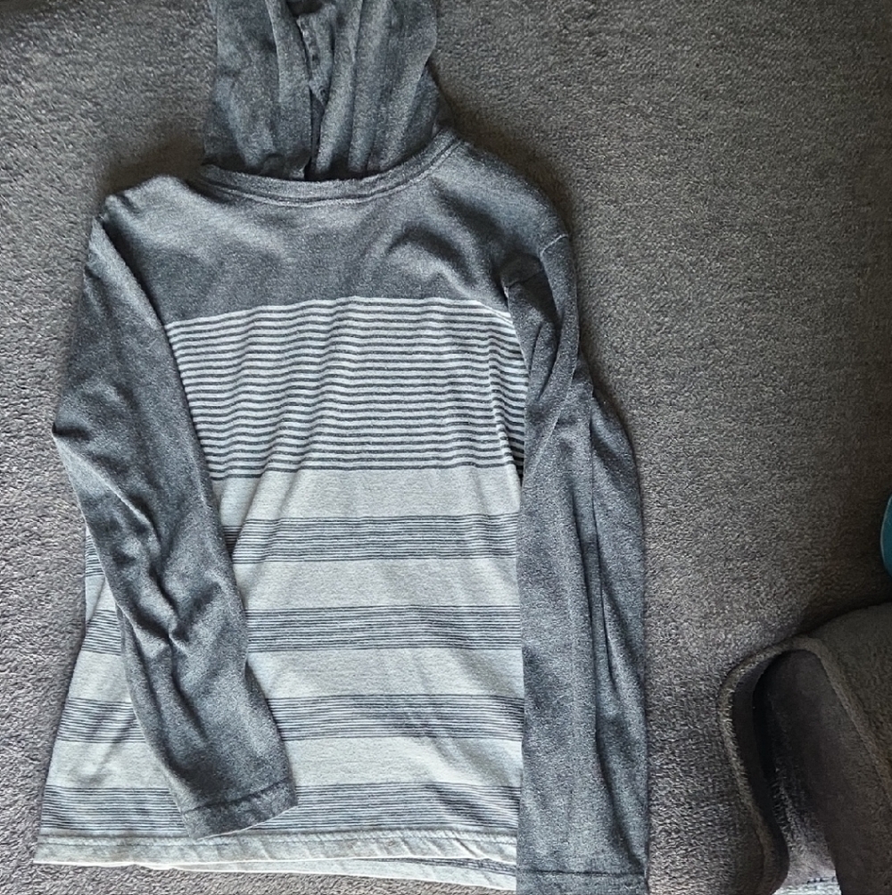 Childrens Place Dark Gray Striped Hoodie